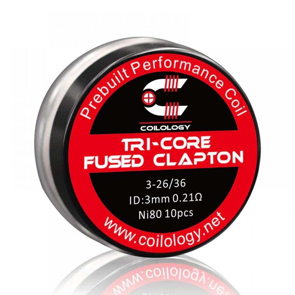 Coilology Ni80 Tri-Core Fused Clapton Prebuilt Coils 3-26*36 0.21Ohm 10pcs